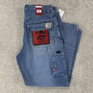 NWT Y2K Plugg Carpenter Jeans 34x30 Straight Relaxed Fit Light Wash Pockets